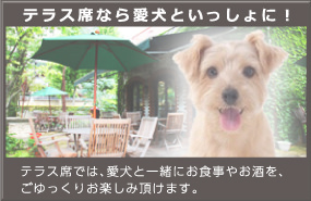 テラス席なら愛犬といっしょに!